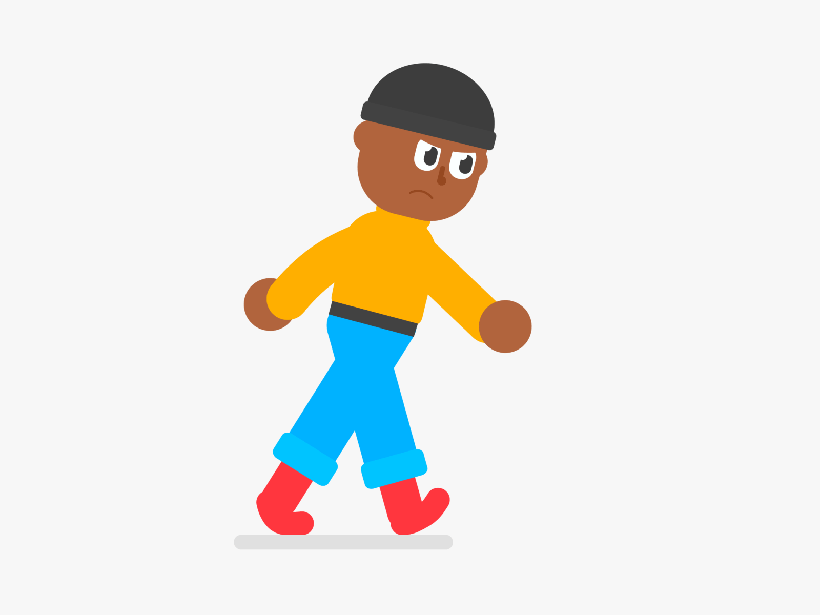 angry walk ae angry animation character illustration motion walk