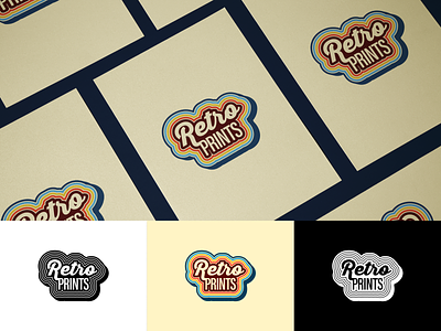 Retro Prints branding design graphic design logo logocore retro retro prints typography