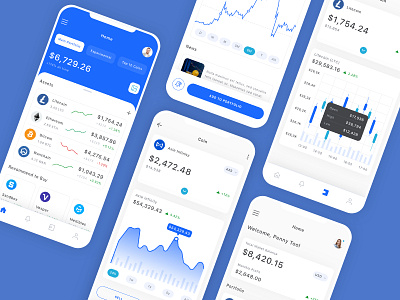 Token Wallet Mobile App UI Kit app bitcoin chart crypto cryptocurrency design token trade trading ui ui design ui kit ux wallet