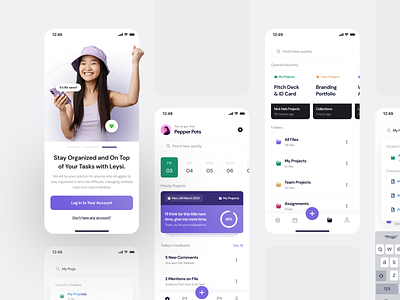 Leysi • Project Management App app design management management app minimal mobile mobile app my project organize organizing project project app project management schedule search search project task team project ui ux