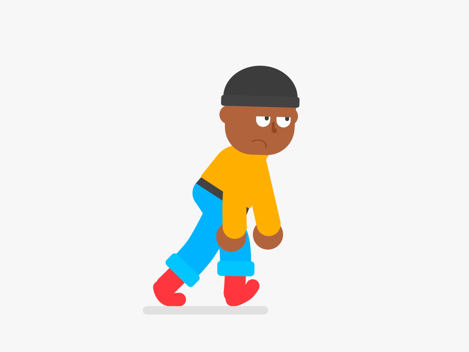 exhaustion walk ae animation character duolingo exhaustion happy illustration motion walk