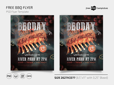 Free BBQ Flyer PSD Template barbecue barbeque barbequeflyer bbq bbqflyer flyer flyers food flyer free freebie psd template templates