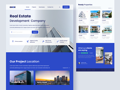 Real Estate Landing Page UI figma housing land development landing page project property property management real estate ui uiux ux website wordpress wordpress landing page