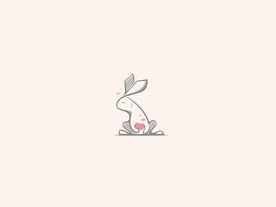 Bunny in Love bunny cute design happiness heart illustration illustrator logo love mascot rabbit vector