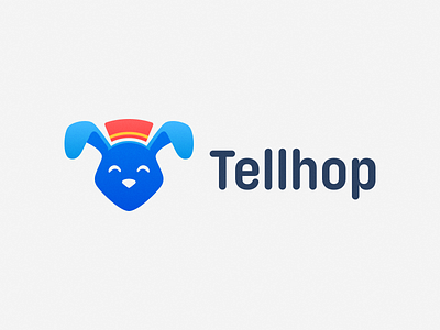 Tellhop! animal bellhop blue brand branding bunny character design hat hotel icon illustration logo logo design mark mascot rabbit saas startup symbol