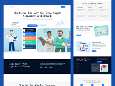 🩺Medlife - Healthcare Website Design🧑‍⚕️ branding clean website clinic design doctor graphic design hospital illustration logo medical minimal ui uiux web website