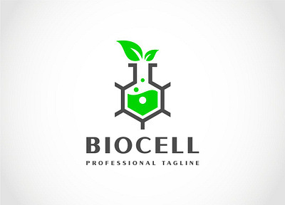 Science Natural Bio Cell Lab Logo Design cell