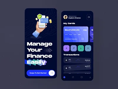 Finance Service - Mobile app app app design baking app bank banking design finance finance app financial app fintech fintech app illustration minimal mobile mobile app mobile app design mobile design mobile ui typography ui