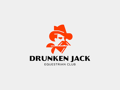 Drunken Jack brand branding character cowboy gangster logo logotype man minimalism western