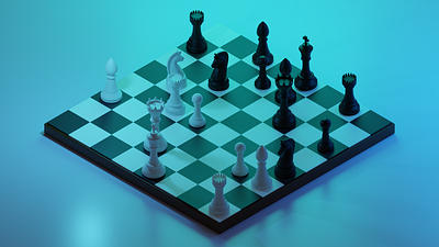 Low Poly Chess 3d graphic design