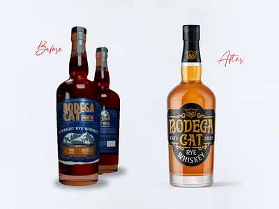 Bodega Cat Whiskey Rebrand brand identity branding custom type goodtype hand lettering handlettering lettering lettering logo logo logo designed logotype rebrand script logo typography whiskey whiskey logo whiskey packaging wordmark