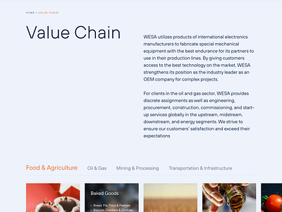Value Chain / WESA Website Design architecture business company construction corporate design ui ux value chain website