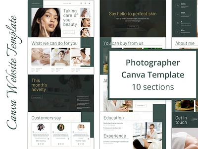 WebSite template. Canva branding buy canva colorful design designer etsy landing market template typography ui ux web