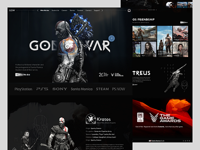 God of War atreus case study design game god of war god of war ragnarök godofwar gow homepage kratos landing playstation ps4 ps5 santamonica ui ux video game web website