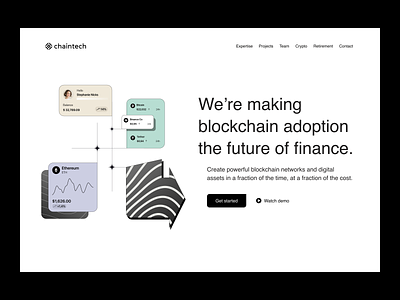 Trading platform. Web design cryptocurrency exchange fintech hero section landing page trading web
