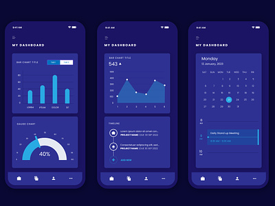 Blue dashboard design template app appdesign application design design app illustration ui ux uxdesign