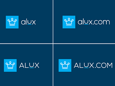 Alux - Logo Variants alan jacob george alux art blue brand design branding clean contemporary crown design graphic design illustration logo logotype luxury minimal modern render visualization wordmark