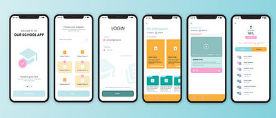 School mobile app UI design app appdesign application design design app illustration ui ux uxdesign