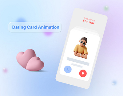 Dating Card Animation animation app ui design card animation dating app ui design figma figma animation figma design figma prototype mobile app ui mobile ui motion graphics prototype ui web app ui