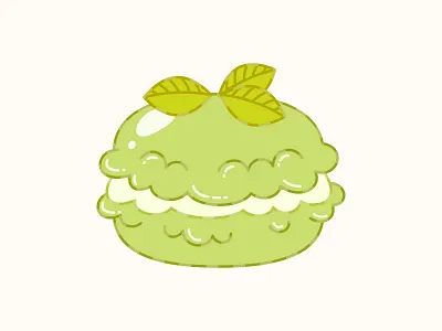 Matcha macaroon 2d backery cafe cake cartoon cookie cute dessert green green tea icon illustration logo macaron macaroni macaroon matcha sticker summer vector