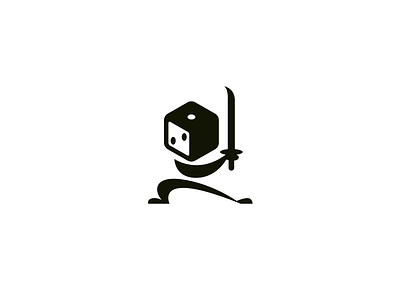 Ninja dice brand branding character design dice elegant game graphic design illustration katana logo logo design logotype mark mascot minimalism minimalistic modern ninja sign