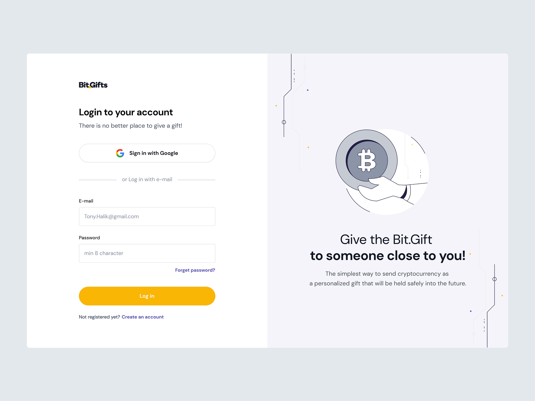 Bit.Gift web platform by Luke Krzeminski on Dribbble
