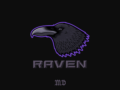 Raven bird black crow design digital gaming illustration logo logodesign logotype raven sticker text vector vectorart