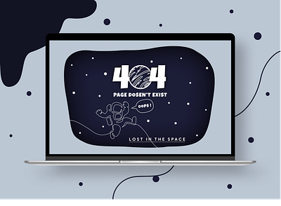 Lost in the Space | 404 Error Page Design 404 error 404 error page blue concept design design figma freelance graphic design hire lost in space mockup modern space ui ui challenge ui design ui ux design web design webpage design wireframe