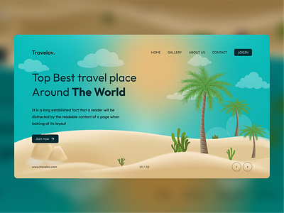 Travelov- Travel Website UI creative creativedesign graphic design travelblog travelgoals travelguide traveltips webdesign