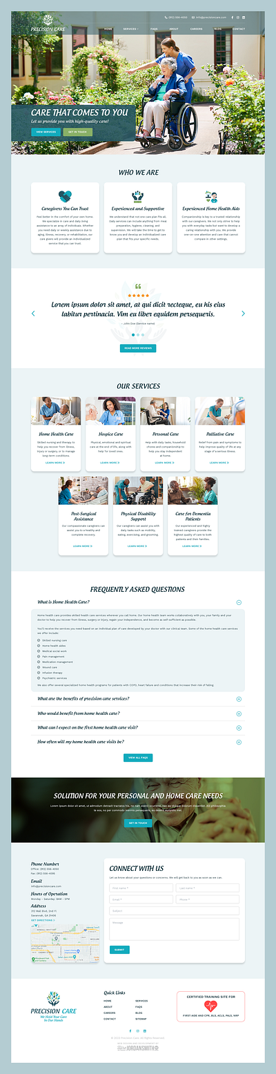 Precision Care Services // Web Design disability support healthcare healthcare web design home care home care web design hospice care senior care senior care web design