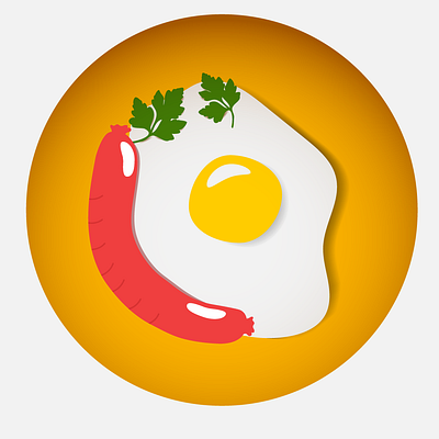 Fried eggs design graphic design illustration глазунья сніданок сосиска яйце їжа