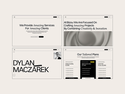 Bizou - Business Website Layout beige black company corporate elegant minimal ui design webflow website