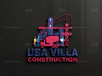 Construction Logo, Custom Logo 3d animation branding graphic design logo motion graphics ui