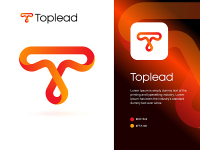 Toplead app logo design brand design brand identity branding design flat design graphic design illustration logo