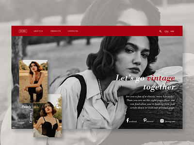 Web homepage 3 branding design figma graphic design homepage inspiration layout nature pearls photoshop social media style typography ui ui design vintage web design web page woman