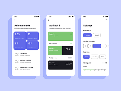 10 20 30 app achievements app fitness flat ios settings sport workout