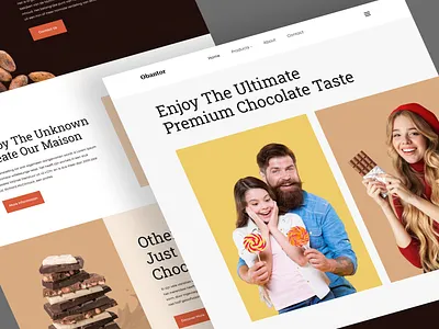 Homepage Exploration brand chocolate classic contract design exploration freelance header hero homepage job landing page lover manufacturer remote taste trending uiux web design website