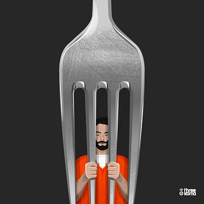 Fork digital art fork illustration illustrator prison