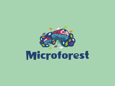 Autumn Mushrooms Logo autumn design fall forest fungus illustration leaf logo logos magic musrhoom nature shroom