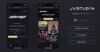 Florenzius Portfolio Mobile Design abstract figma futuristic illustration mobile mobile design mobileui neon trackmania ui ux webdesign yellow