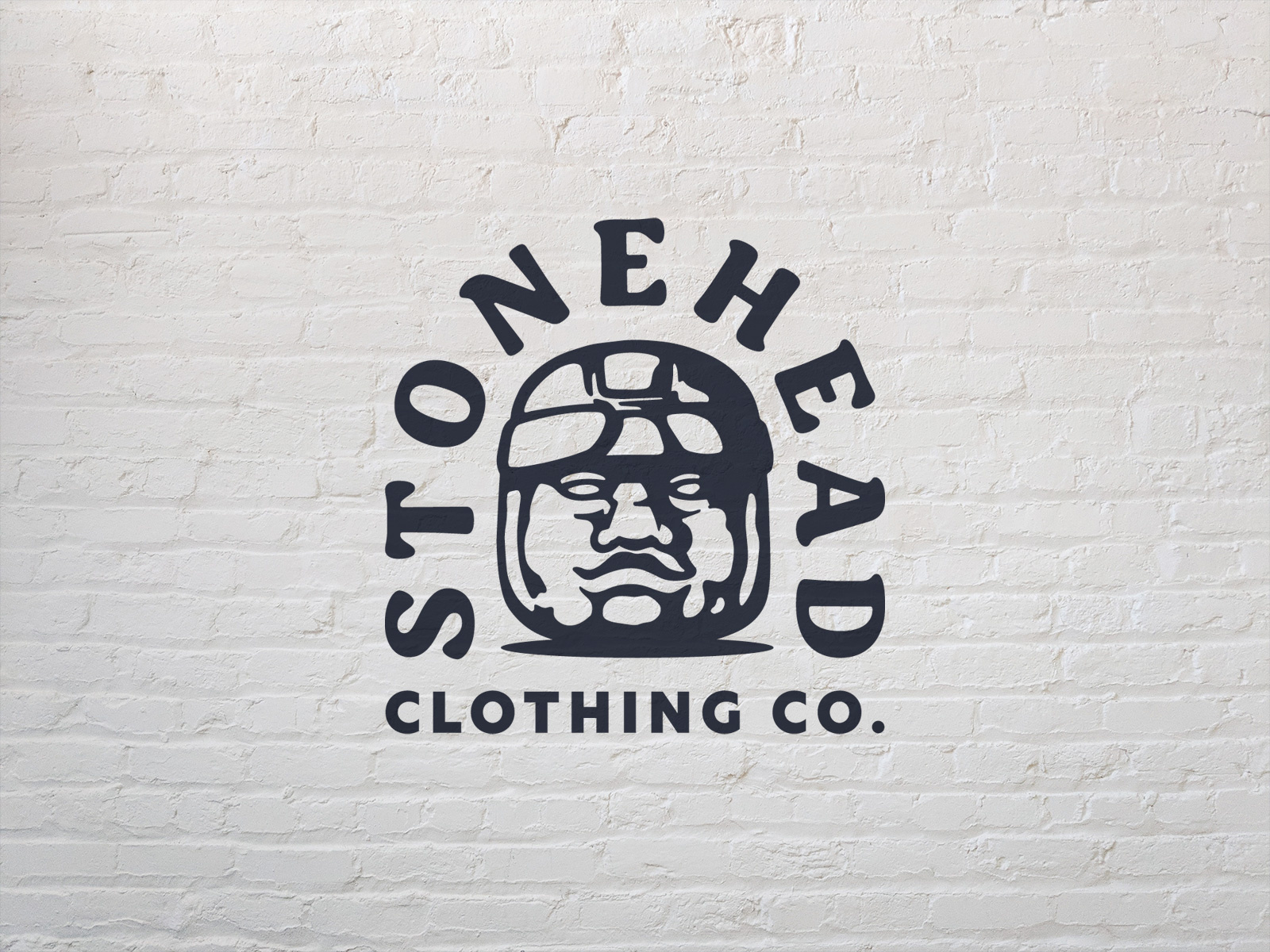 Stonehead Clothing Co. black and white brand design brand identity branding clothing company clothing logo fashion logo graphic design head illustration illustrator logo logo design olmec silhouette stonehead streetwear streetwear logo vector vector logo
