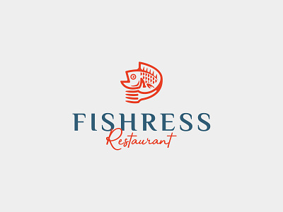Fish Restaurant animal fish food fork logo logos restaurant sea seafood sushi