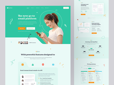 Marketing, Automation & Email Platform SAAS Landing Page app landing page automation devignedge email email automation email marketing tools email platform homepage landing page mail marketing mailchimp mhmanik02 newsletter saas saas landing page software landing page ui design website