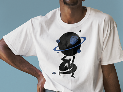 Leg day ;) graphic design humanoid lifting planet tshirt