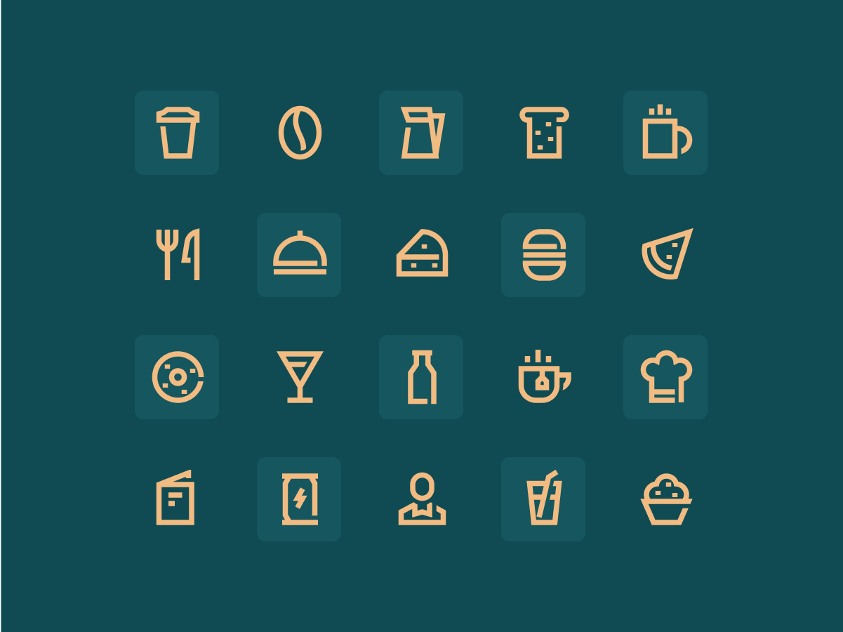 F&B Icon Set By Ghozy Muhtarom On Dribbble