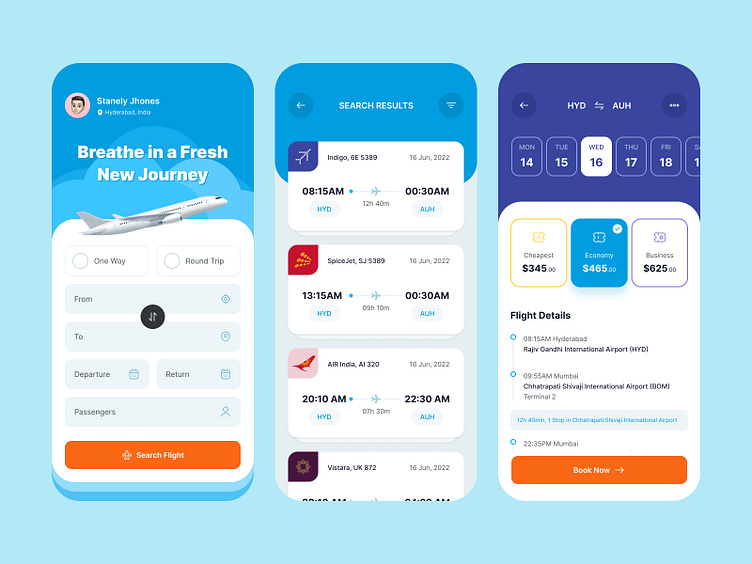 Flight Booking App Concept by Sudhakar Mannam on Dribbble