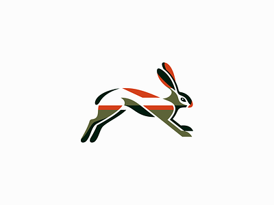 Geometric Hare Logo animal branding bunny design emblem geometric hare icon identity illustration jump logo mark nature negative space premium rabbit symbol vector wild