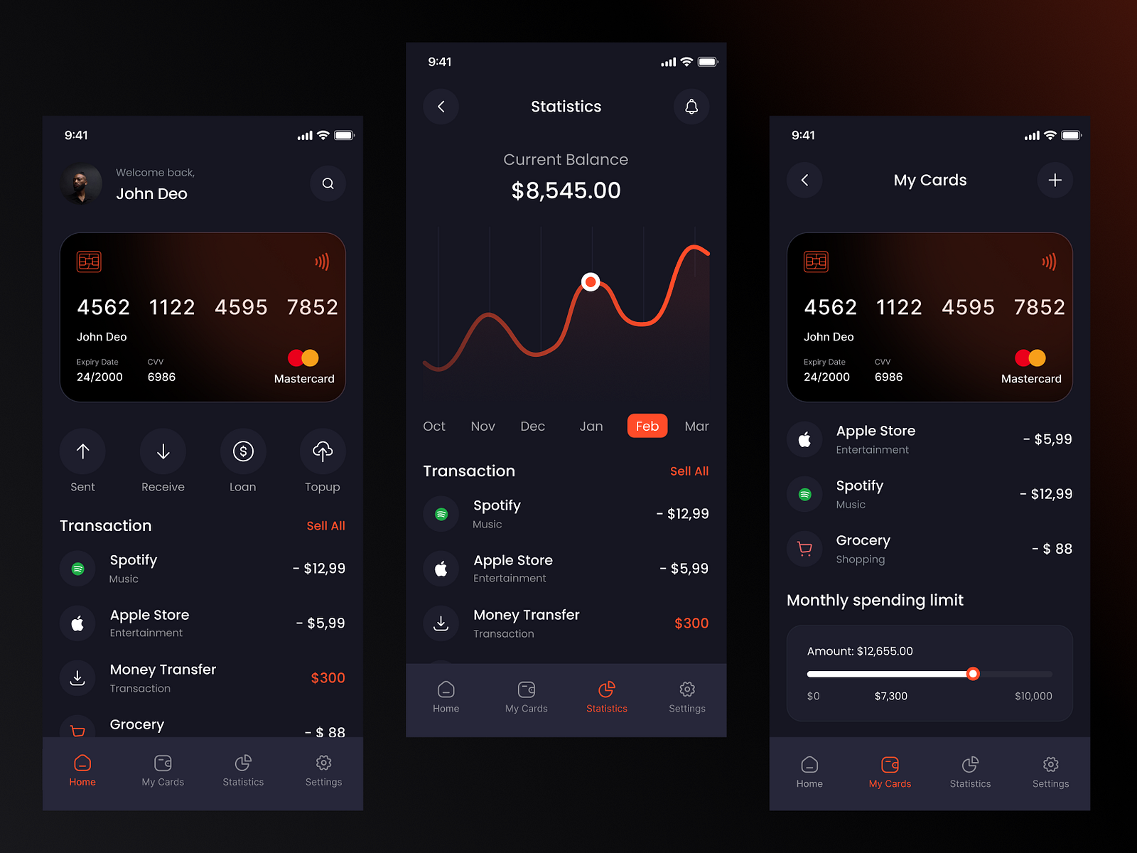 Banking App UI by Ipandi Sinaga on Dribbble