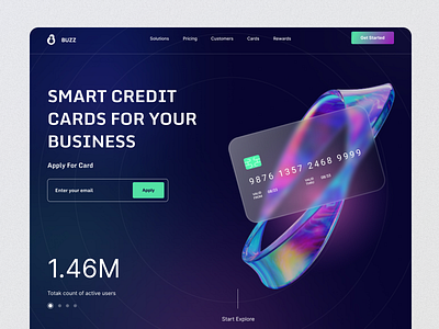 Credit Card Landing Page - Exploration Design ✨ app app design business card card credit card credit card landing page design figma finance landing page online payment payment smart credit ui web design