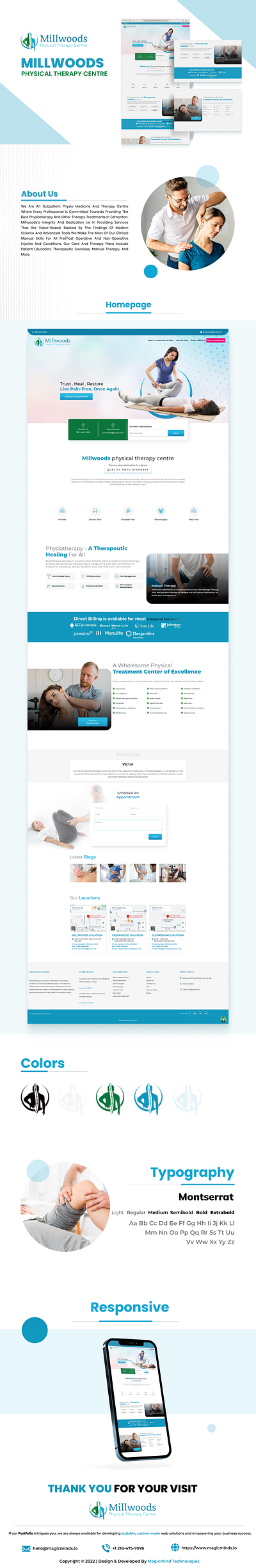 Millwoods Physical Therapy Centre - Website for Physiotherapy branding design graphic design ui ux websitedevelopment wordpresswebsite